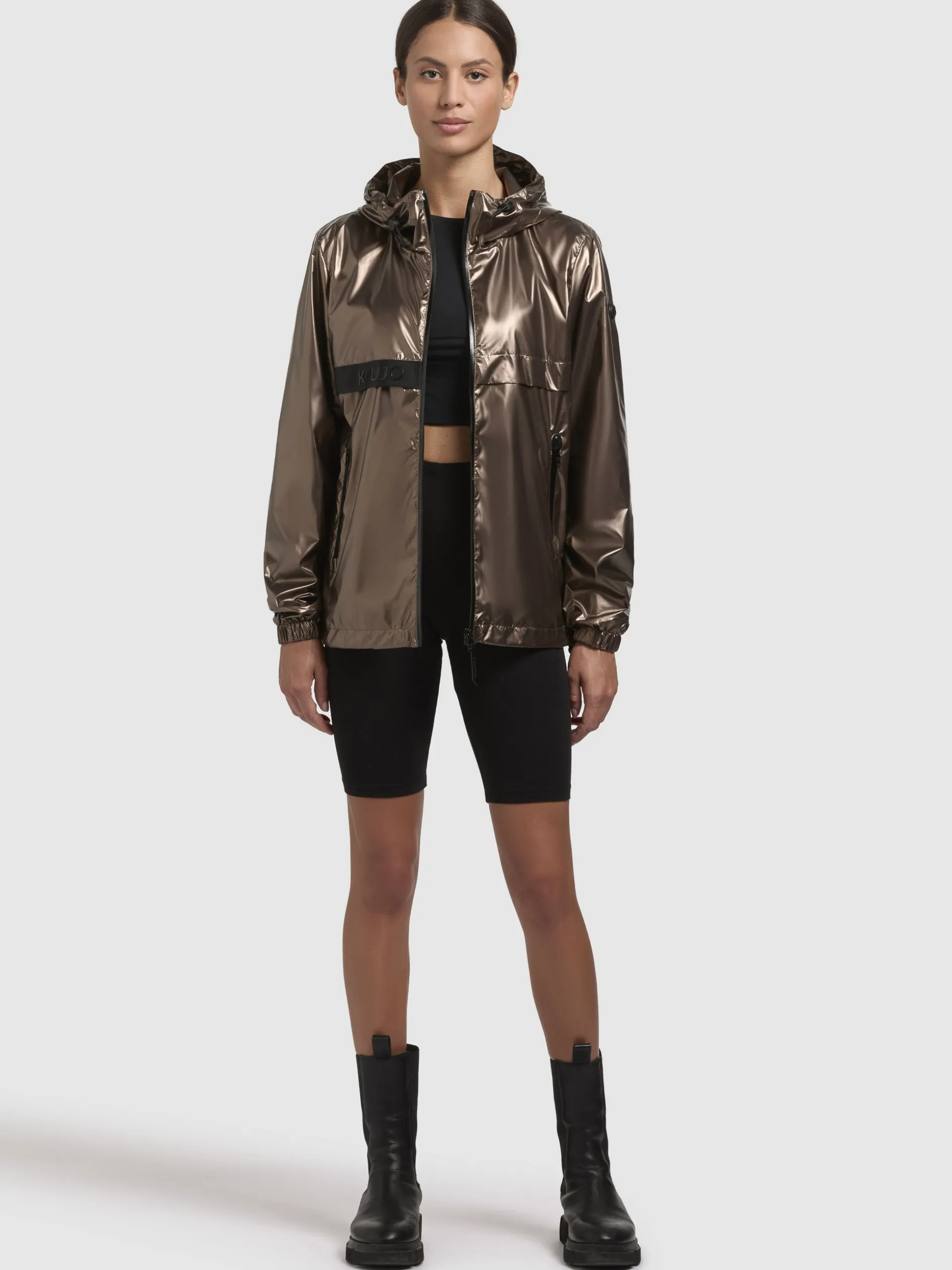 Jacke EVELYN. Braun Metallic