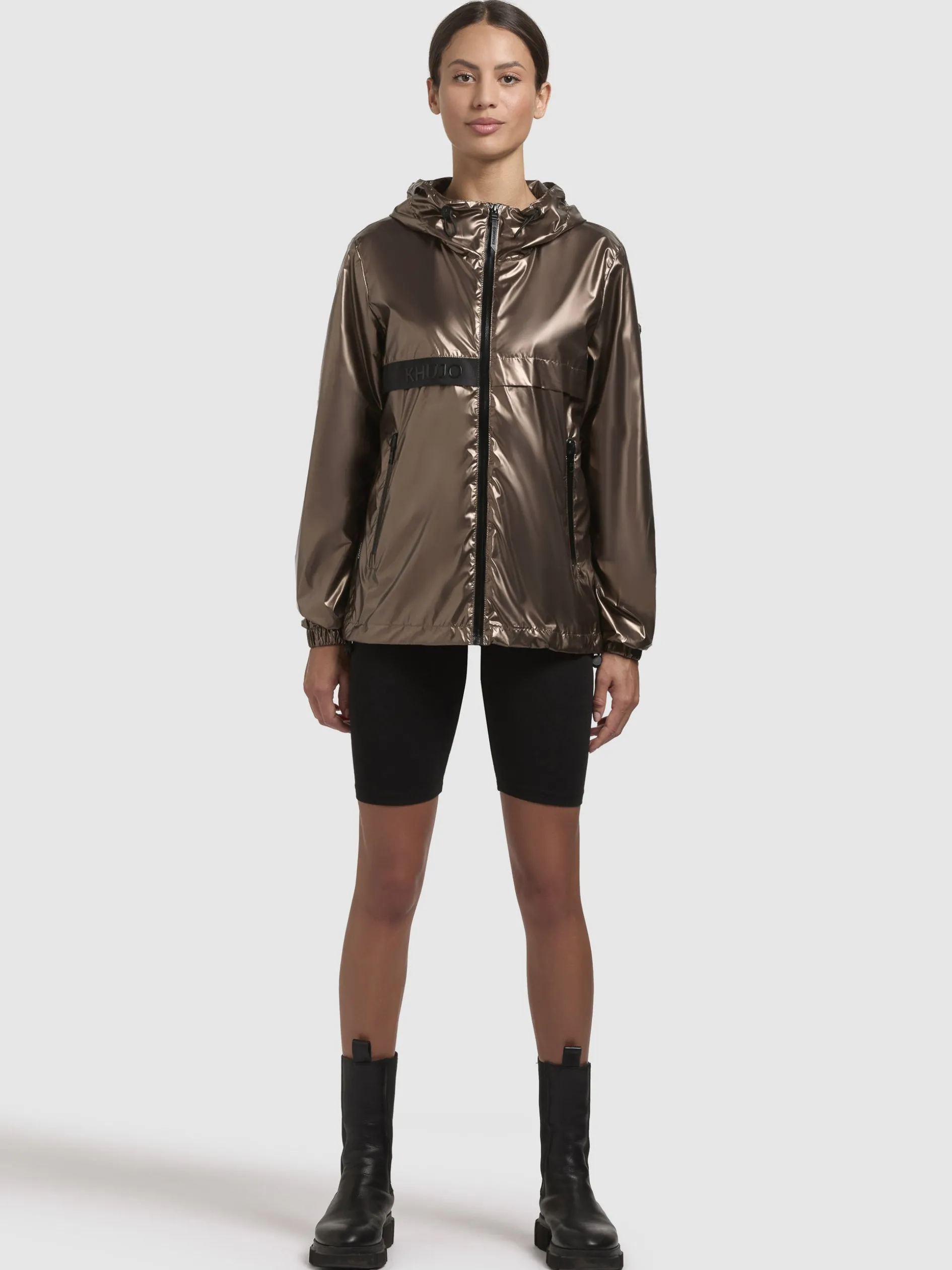 Jacke EVELYN. Braun Metallic