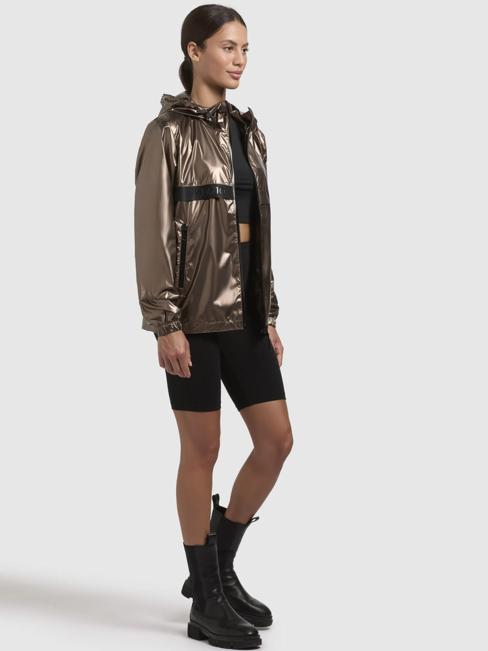 Jacke EVELYN. Braun Metallic