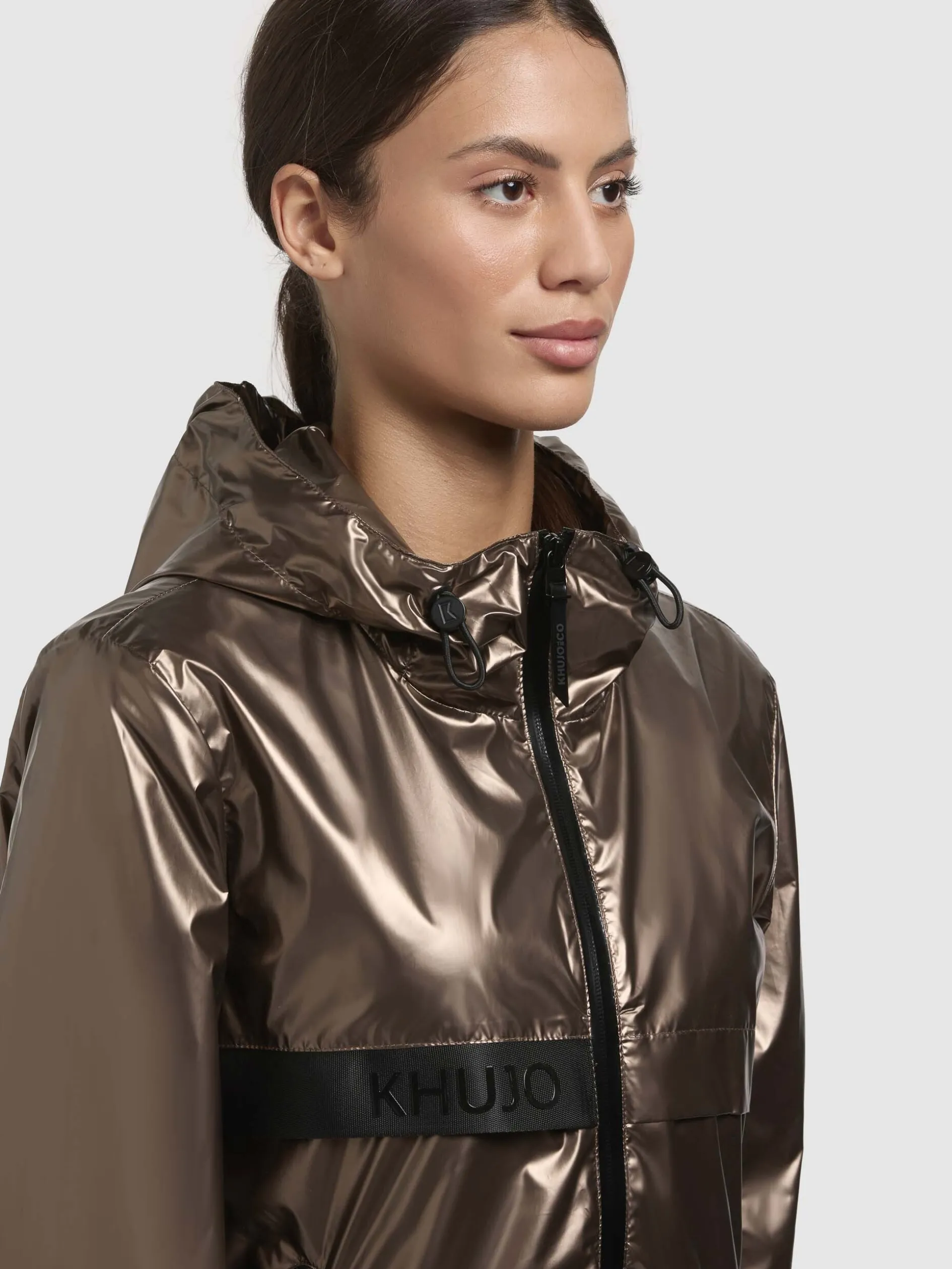 Jacke EVELYN. Braun Metallic
