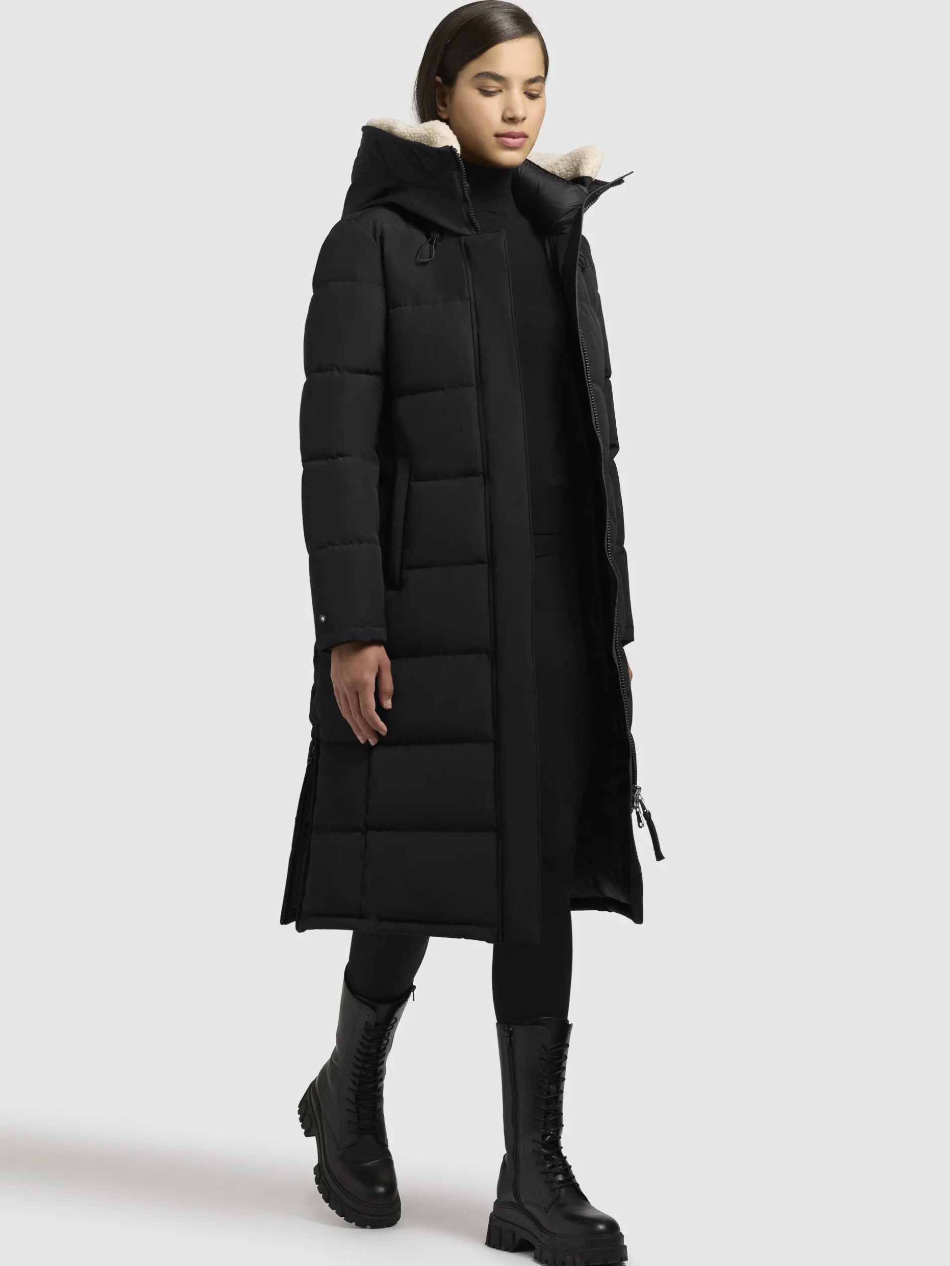 Mantel DEVION TEDDY Schwarz