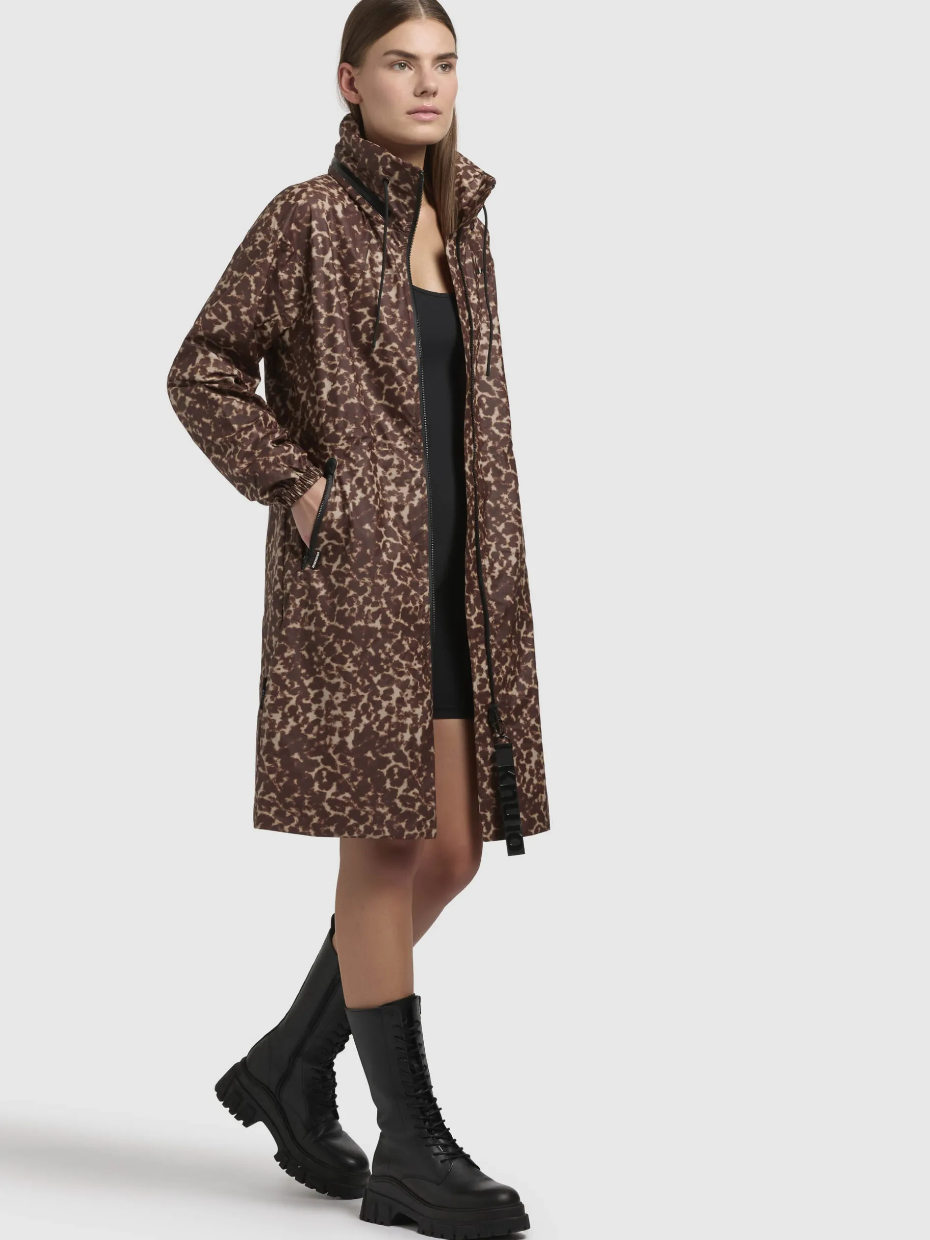 Mantel ERTHE LEO PRINT Braun LEO